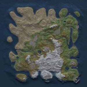 Thumbnail Rust Map: Procedural Map, Size: 3700, Seed: 1137857051, 13 Monuments
