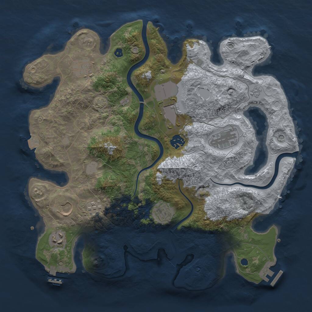 Rust Map: Procedural Map, Size: 3500, Seed: 1455698489, 14 Monuments