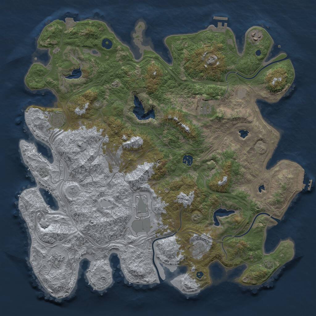 Rust Map: Procedural Map, Size: 4500, Seed: 314199337, 15 Monuments