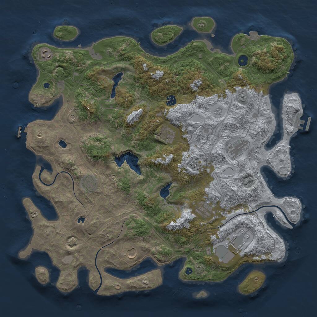 Rust Map: Procedural Map, Size: 4500, Seed: 1035274879, 15 Monuments