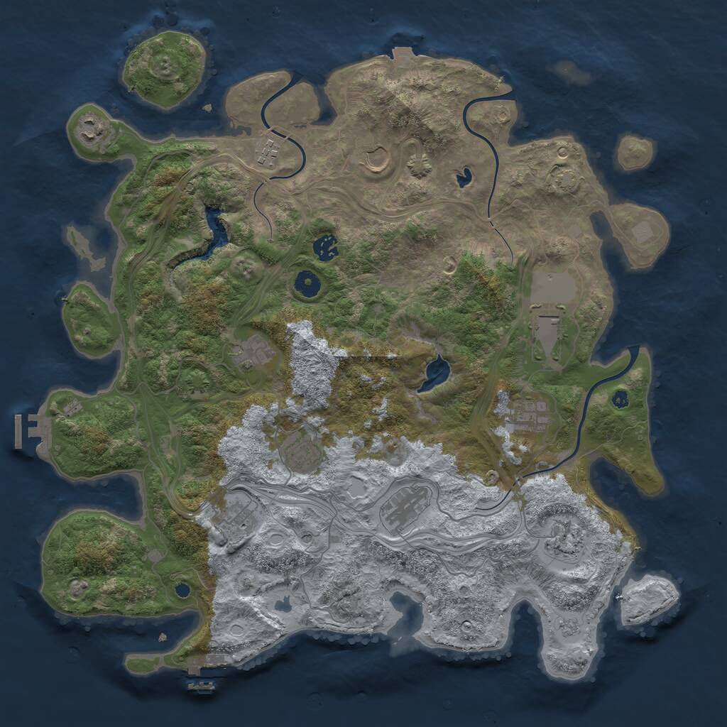 Rust Map: Procedural Map, Size: 4250, Seed: 1571821697, 17 Monuments