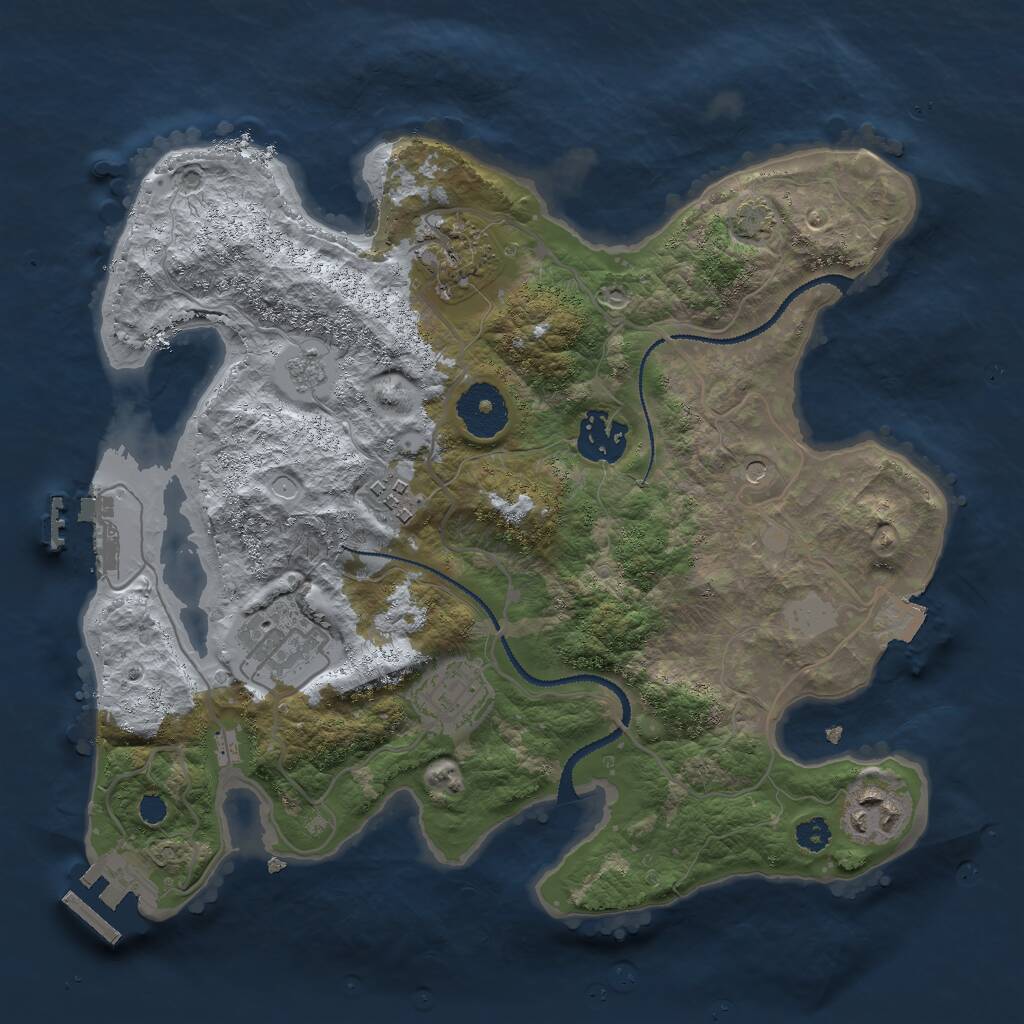 Rust Map: Procedural Map, Size: 3000, Seed: 114311351, 12 Monuments