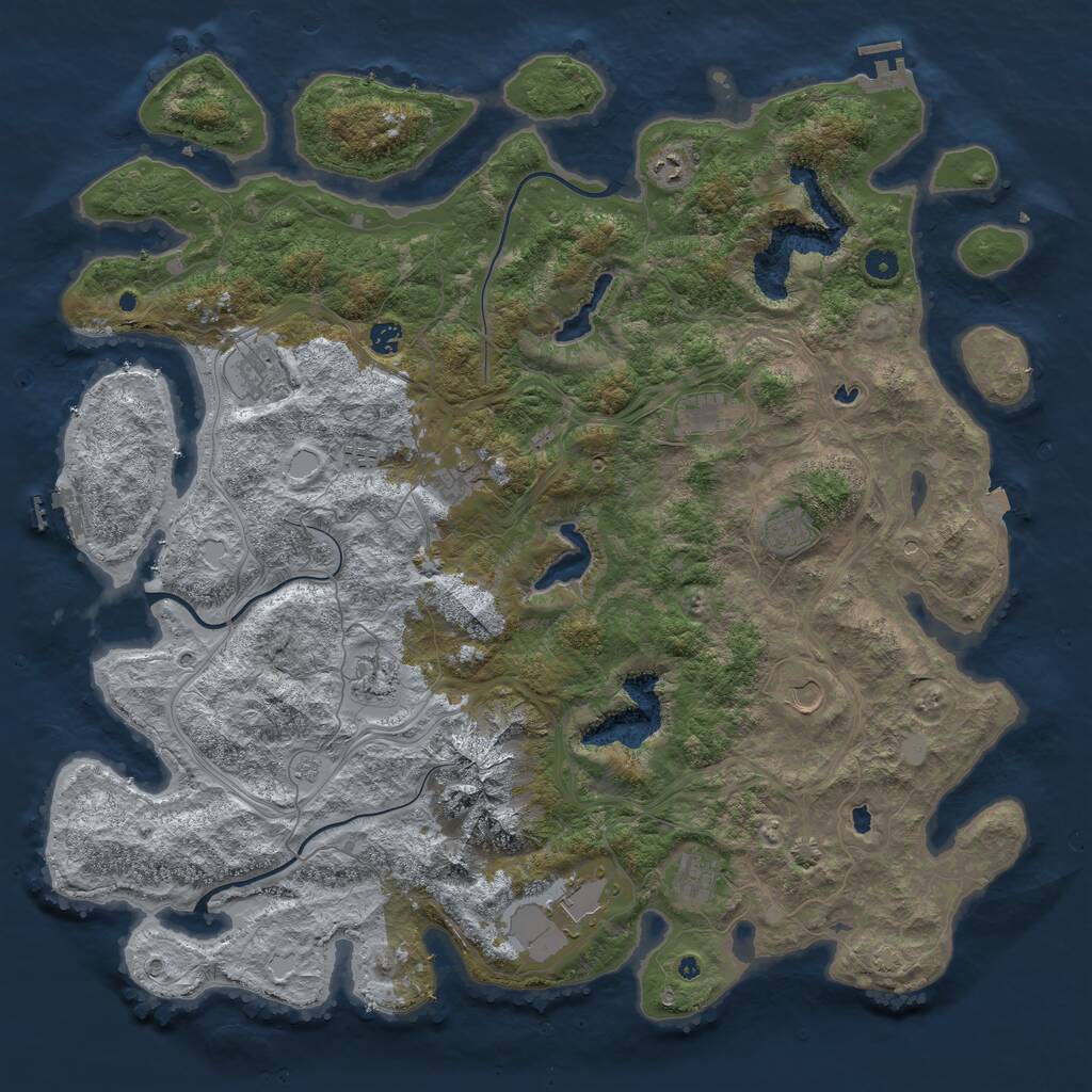 Rust Map: Procedural Map, Size: 5000, Seed: 1335951468, 17 Monuments