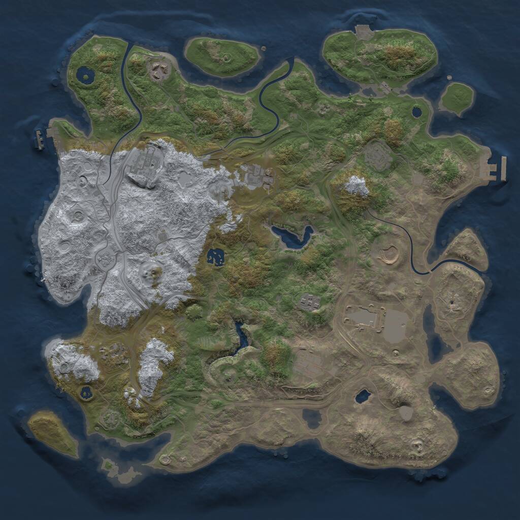 Rust Map: Procedural Map, Size: 4250, Seed: 924358871, 16 Monuments