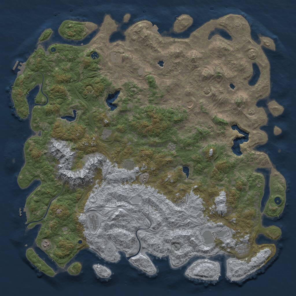 Rust Map: Procedural Map, Size: 6000, Seed: 16766, 17 Monuments