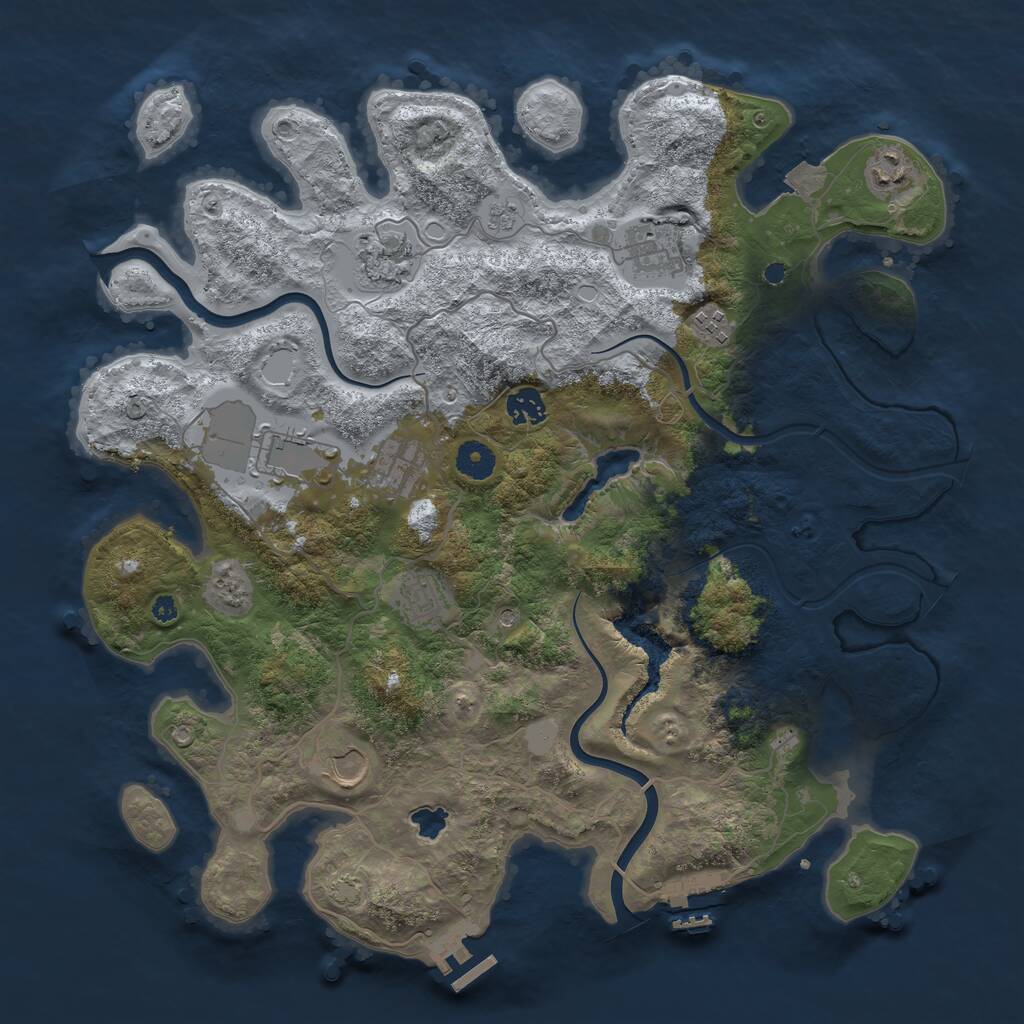 Rust Map: Procedural Map, Size: 4000, Seed: 1811489562, 15 Monuments