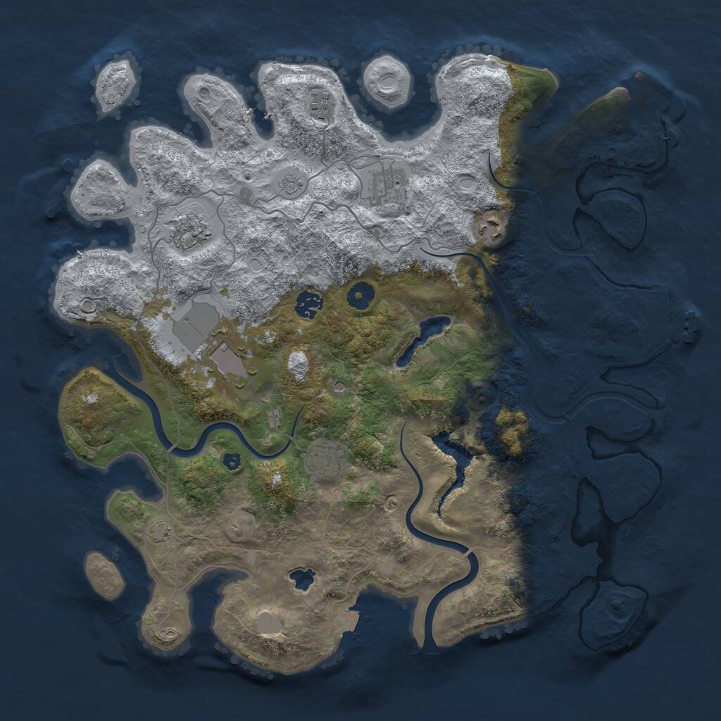 Rust Map: Procedural Map, Size: 4000, Seed: 1811489562, 13 Monuments