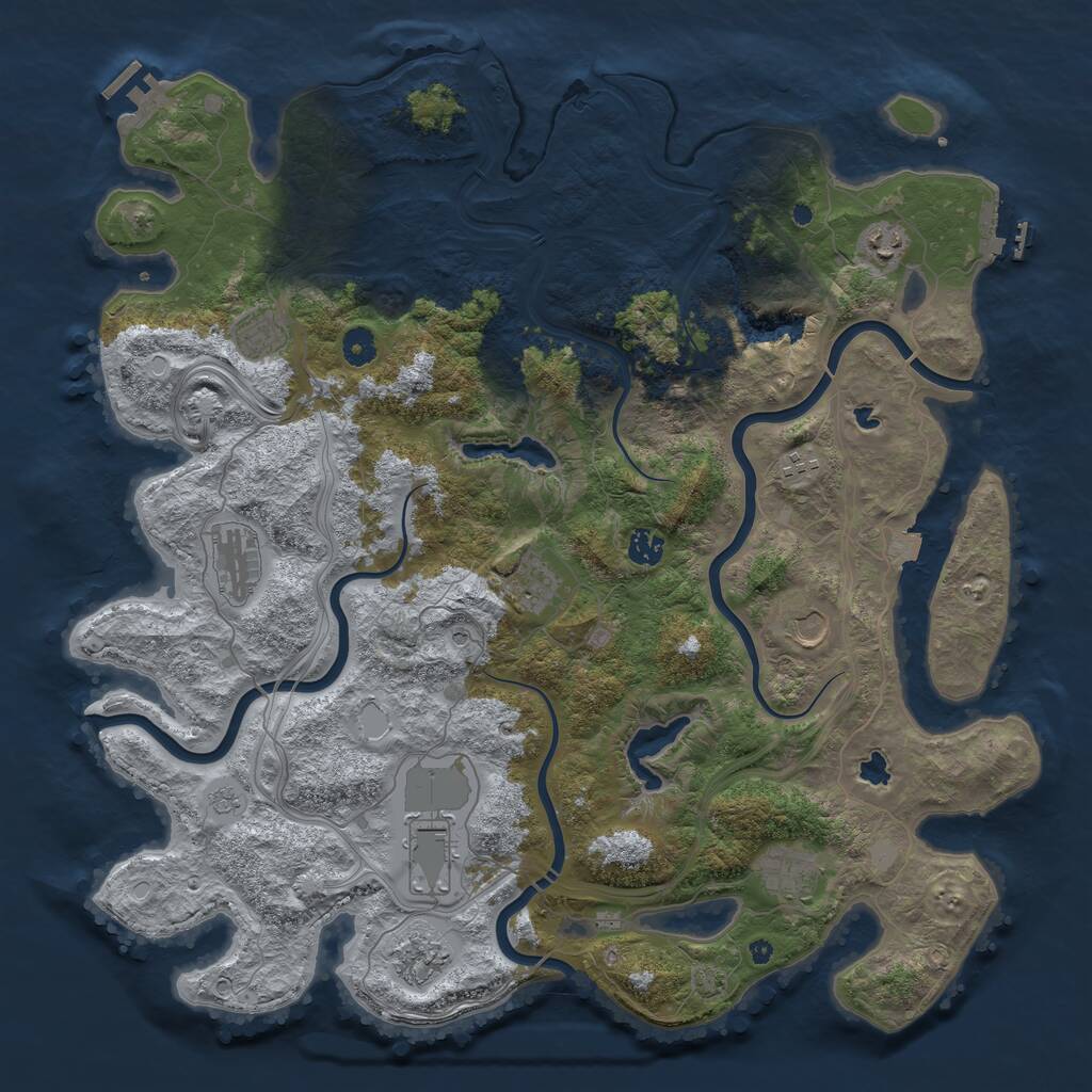 Rust Map: Procedural Map, Size: 4500, Seed: 681904576, 16 Monuments