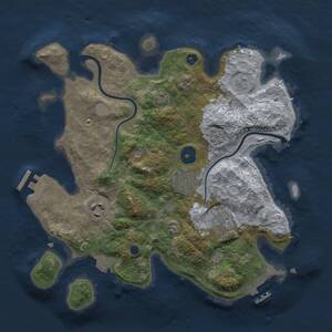 Thumbnail Rust Map: Procedural Map, Size: 3000, Seed: 76548, 10 Monuments