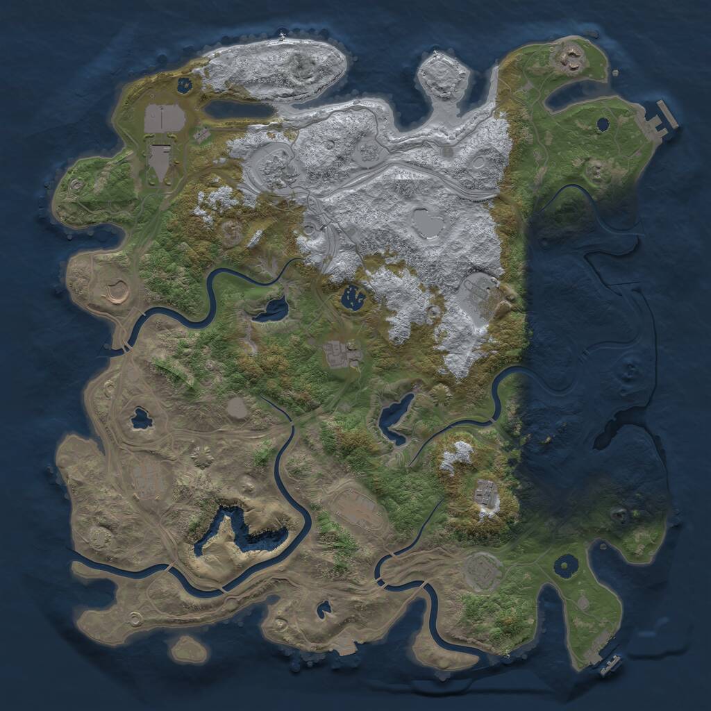 Rust Map: Procedural Map, Size: 4500, Seed: 265671934, 17 Monuments