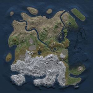 Thumbnail Rust Map: Procedural Map, Size: 3500, Seed: 60661901, 14 Monuments