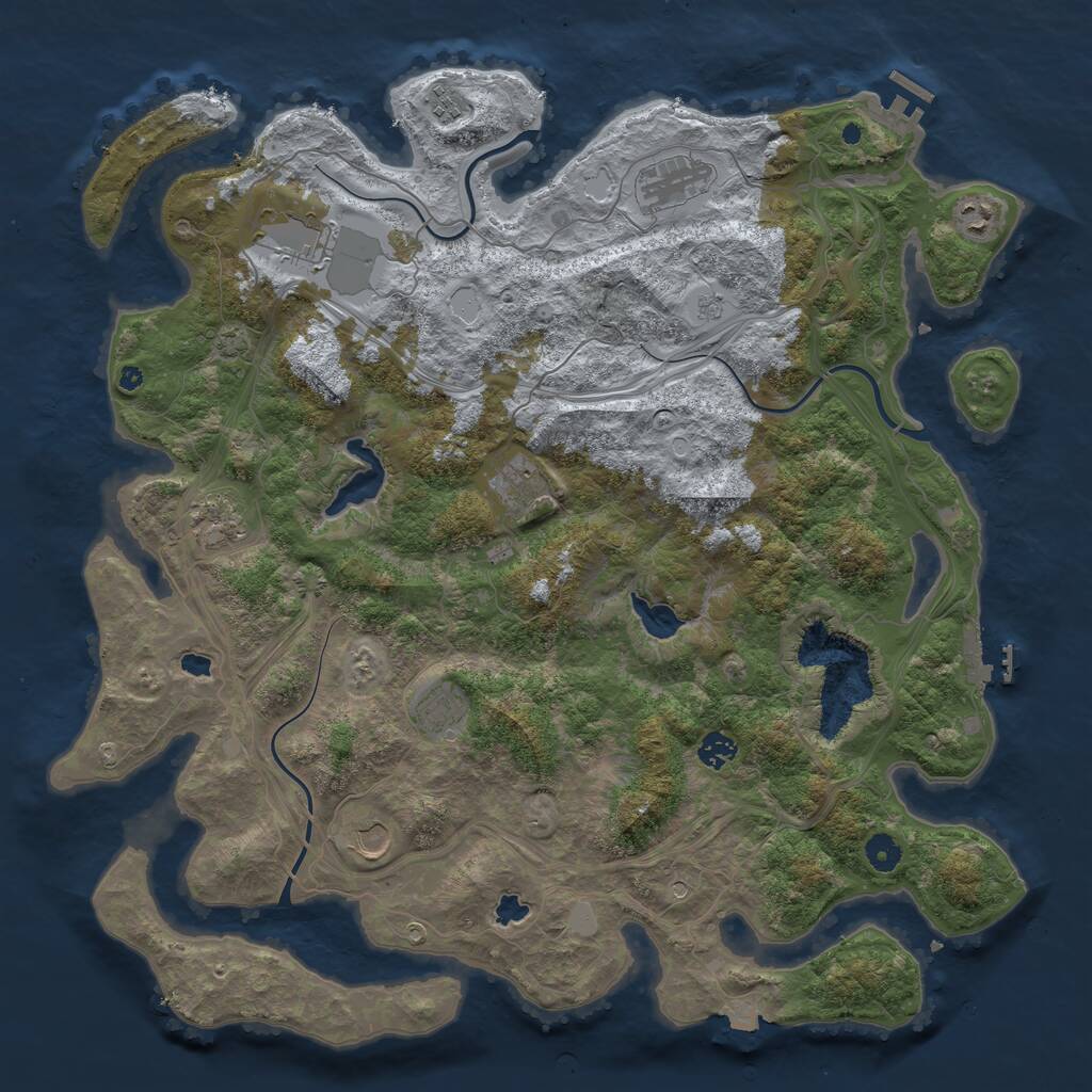 Rust Map: Procedural Map, Size: 4500, Seed: 513263078, 15 Monuments