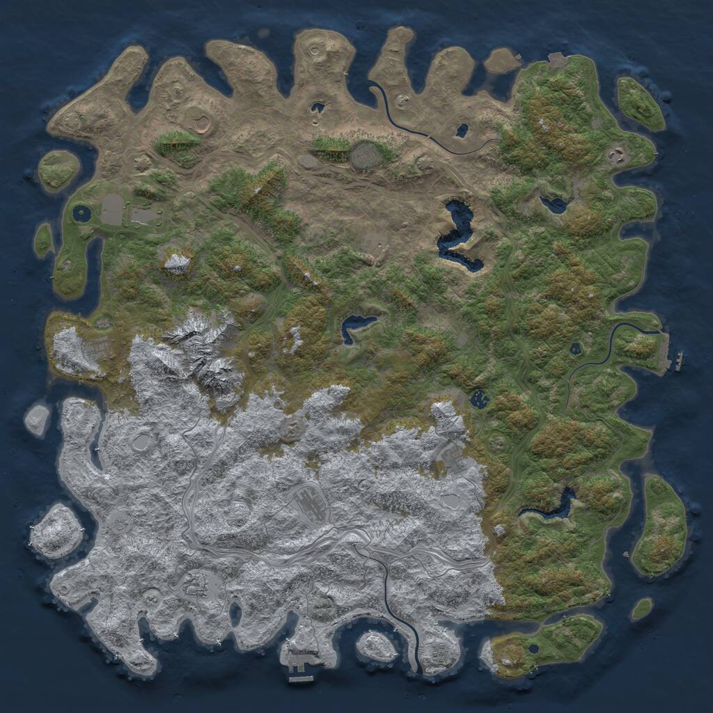 Rust Map: Procedural Map, Size: 6000, Seed: 158429003, 17 Monuments