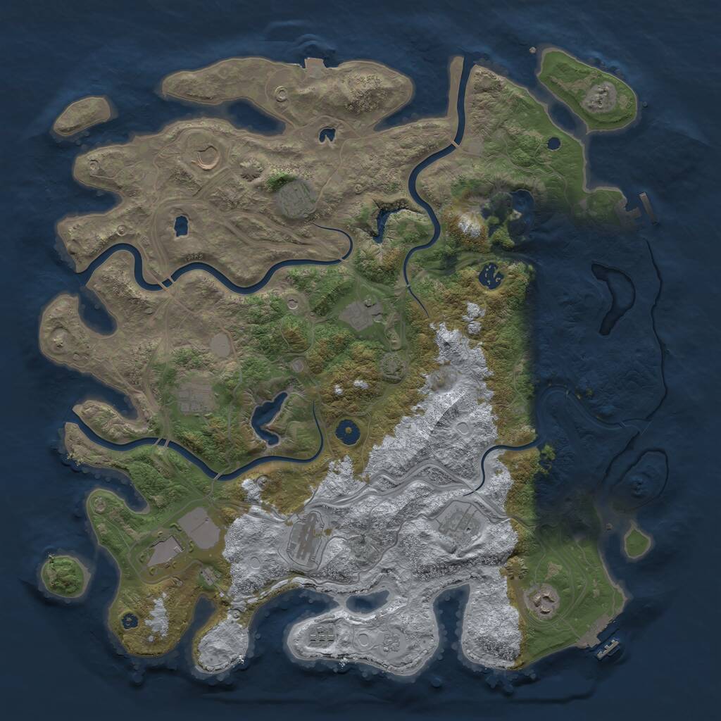 Rust Map: Procedural Map, Size: 4500, Seed: 1508414313, 16 Monuments