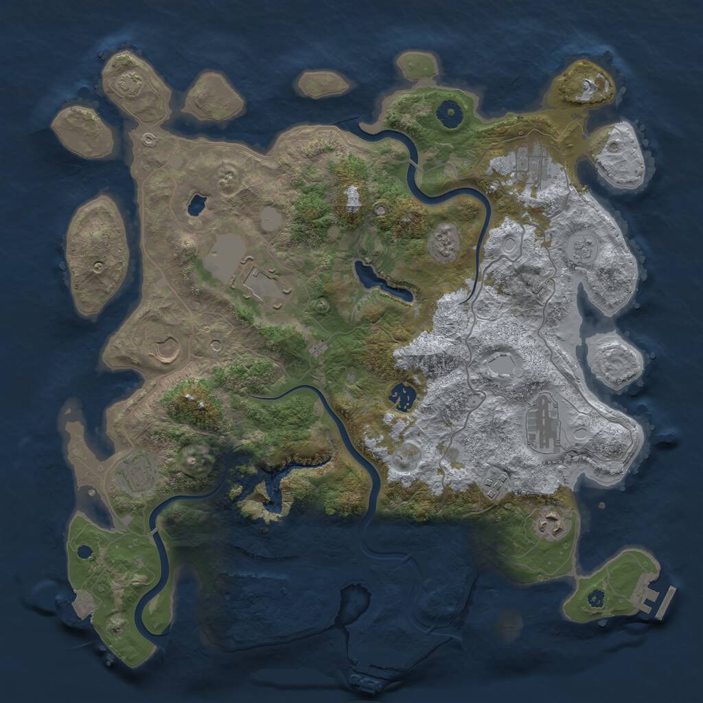 Rust Map: Procedural Map, Size: 4000, Seed: 2015938299, 14 Monuments