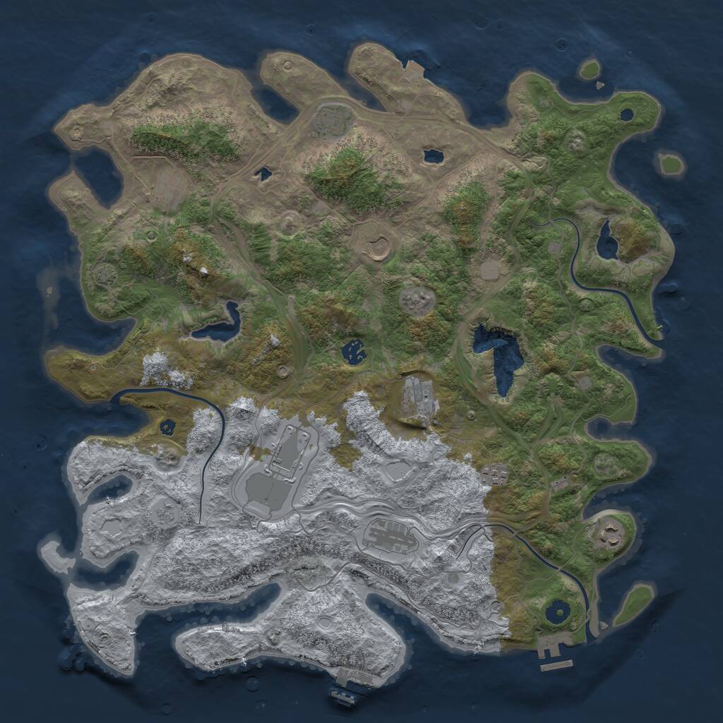 Rust Map: Procedural Map, Size: 4500, Seed: 1884248767, 15 Monuments
