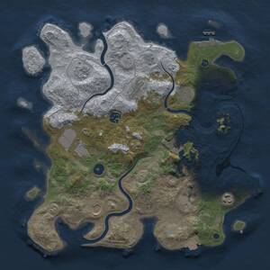 Thumbnail Rust Map: Procedural Map, Size: 3700, Seed: 1161871875, 16 Monuments