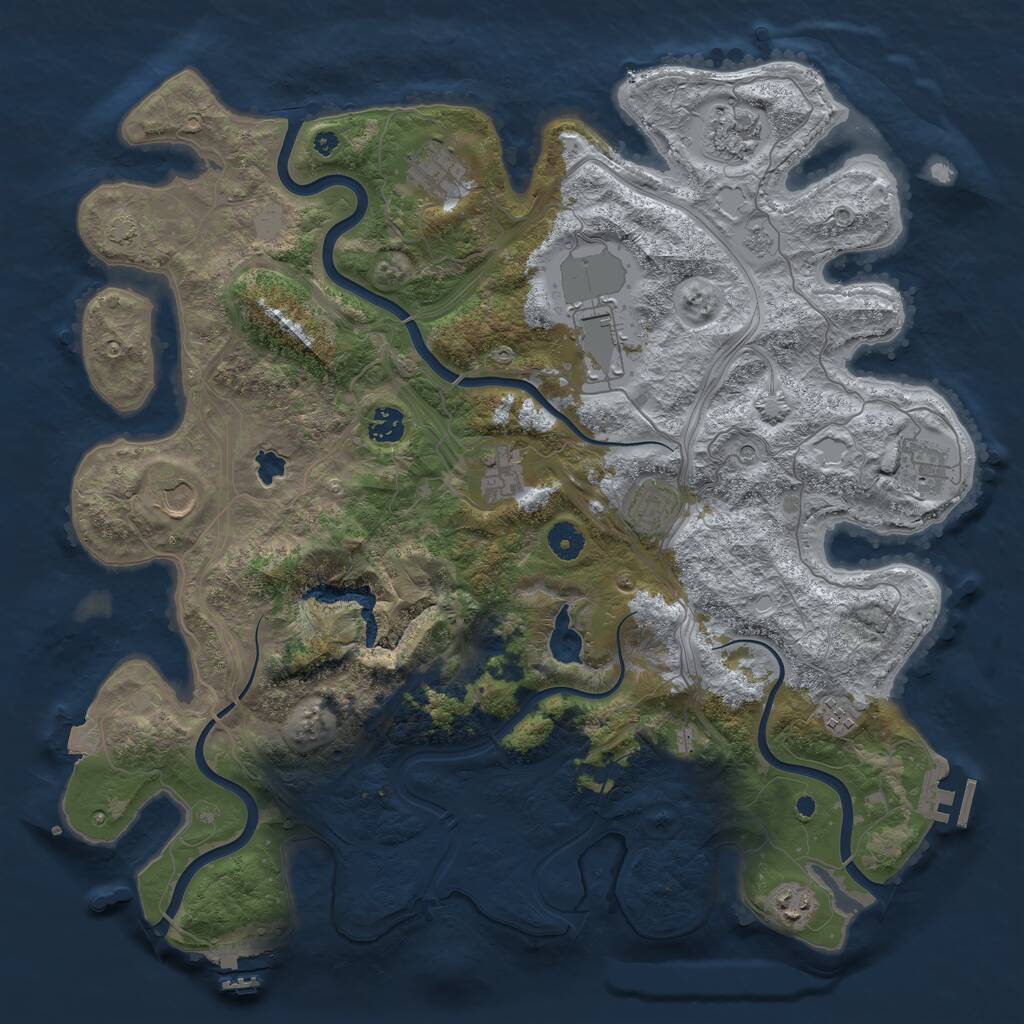 Rust Map: Procedural Map, Size: 4250, Seed: 1512788459, 16 Monuments