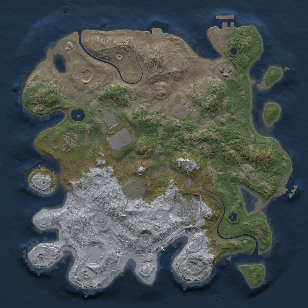 Rust Map: Procedural Map, Size: 3500, Seed: 766065712, 13 Monuments