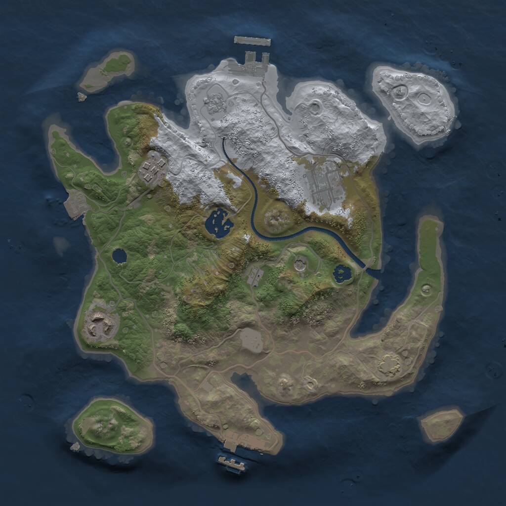 Rust Map: Procedural Map, Size: 2800, Seed: 2038695149, 10 Monuments