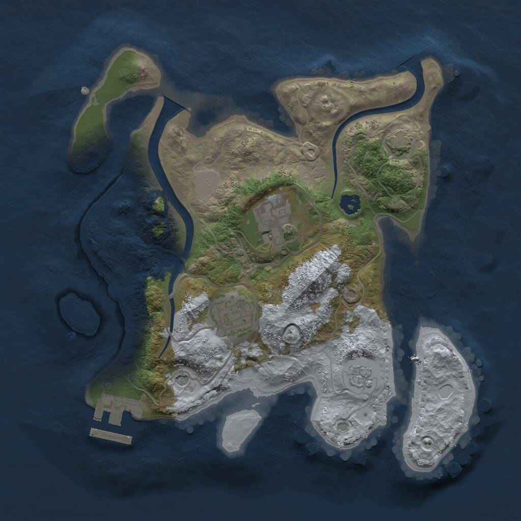Rust Map: Procedural Map, Size: 2500, Seed: 1873752288, 7 Monuments