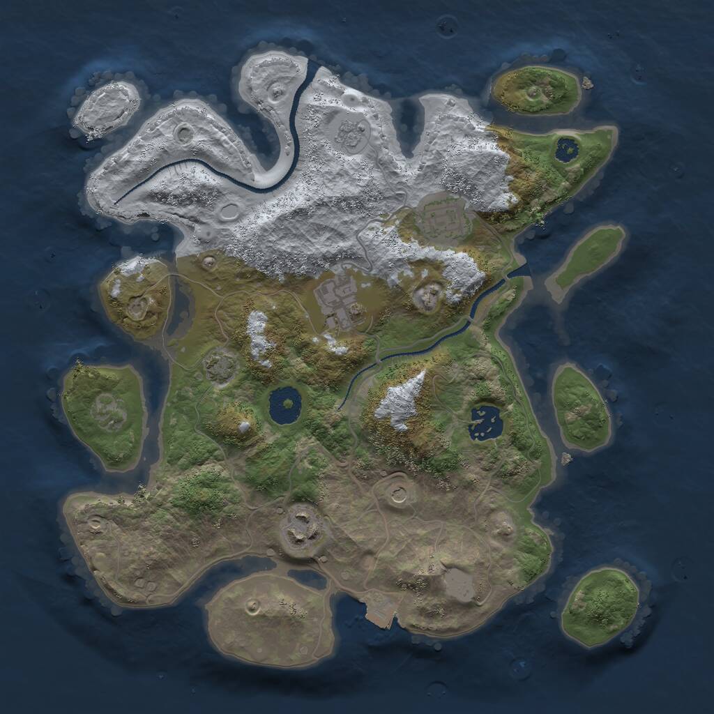 Rust Map: Procedural Map, Size: 3000, Seed: 1793382891, 8 Monuments