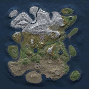 Thumbnail Rust Map: Procedural Map, Size: 3000, Seed: 1793382891, 8 Monuments