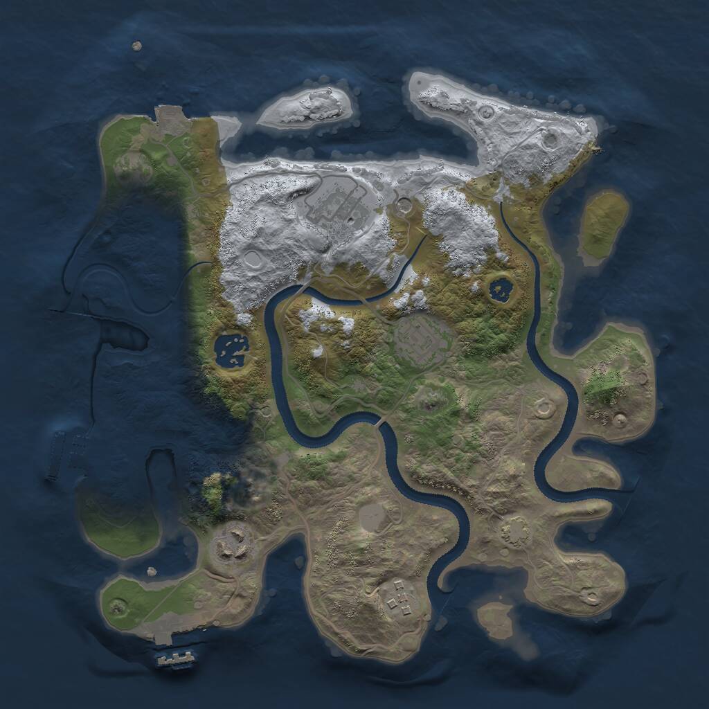 Rust Map: Procedural Map, Size: 3000, Seed: 27149, 10 Monuments