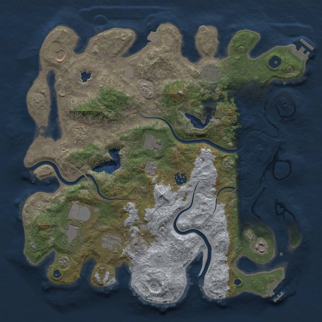 Rust Map: Procedural Map, Size: 4000, Seed: 1211190339, 15 Monuments