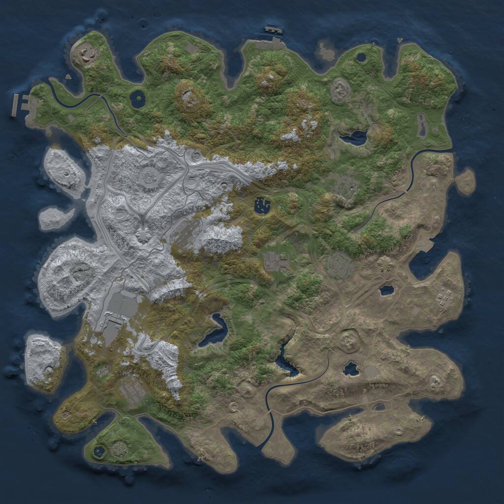 Rust Map: Procedural Map, Size: 4500, Seed: 1870202856, 15 Monuments