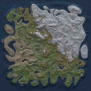 Thumbnail Rust Map: Procedural Map, Size: 5000, Seed: 125839168, 16 Monuments