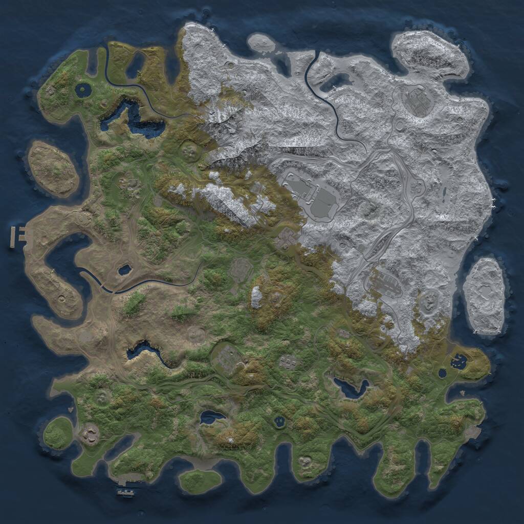 Rust Map: Procedural Map, Size: 5000, Seed: 125839168, 16 Monuments
