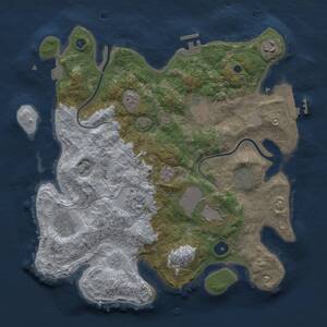 Thumbnail Rust Map: Procedural Map, Size: 3500, Seed: 1456260817, 12 Monuments