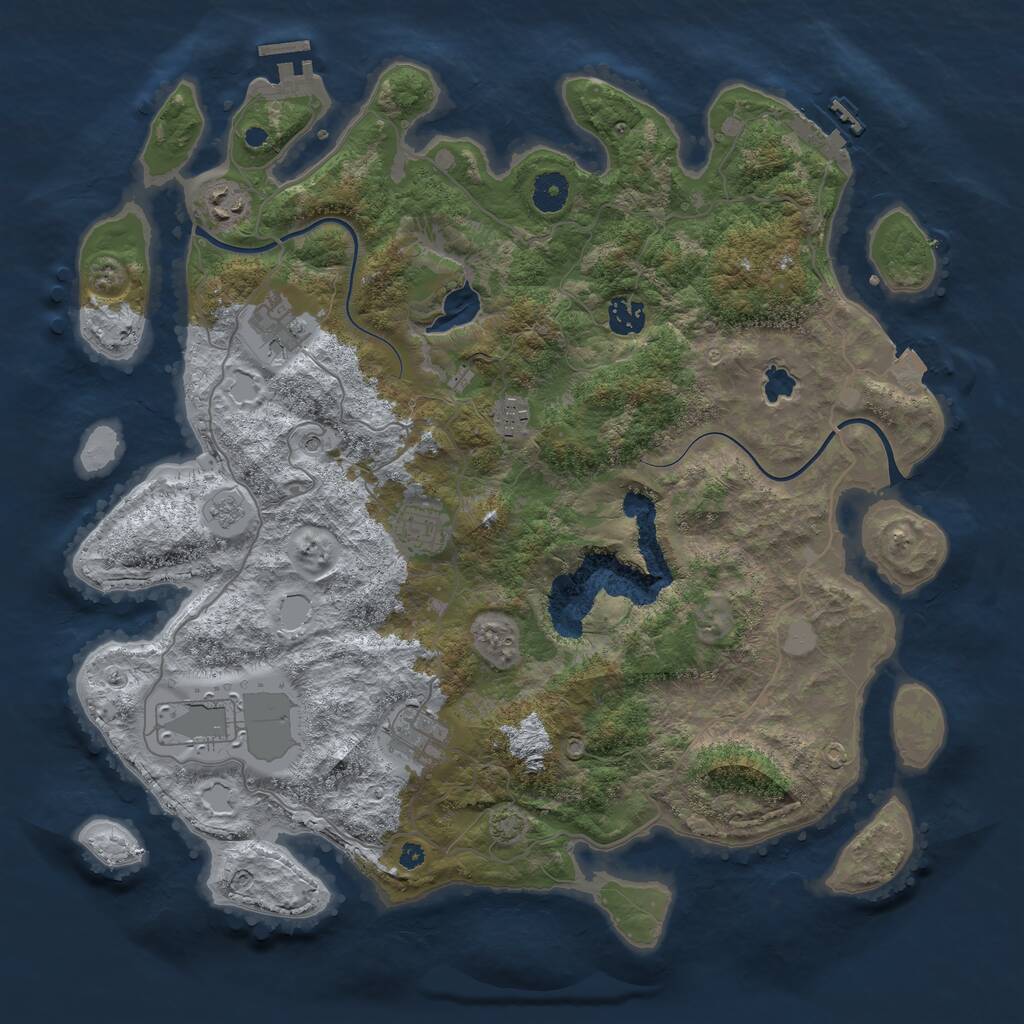 Rust Map: Procedural Map, Size: 4000, Seed: 1578882, 13 Monuments
