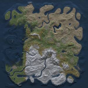 Thumbnail Rust Map: Procedural Map, Size: 5000, Seed: 2487574, 17 Monuments