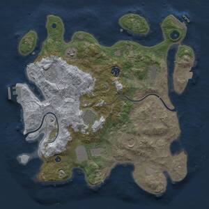 Thumbnail Rust Map: Procedural Map, Size: 3500, Seed: 1641843208, 14 Monuments