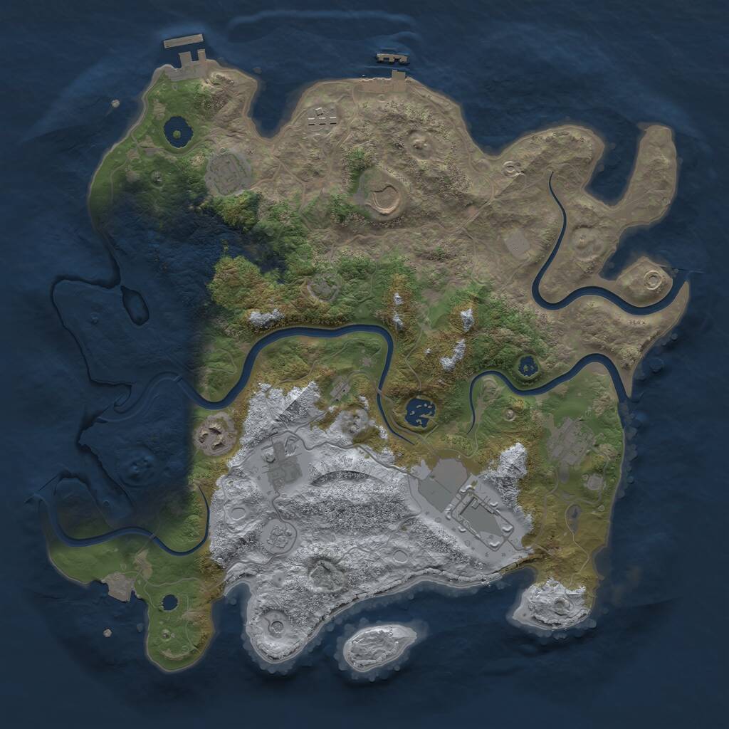 Rust Map: Procedural Map, Size: 3750, Seed: 259611326, 14 Monuments