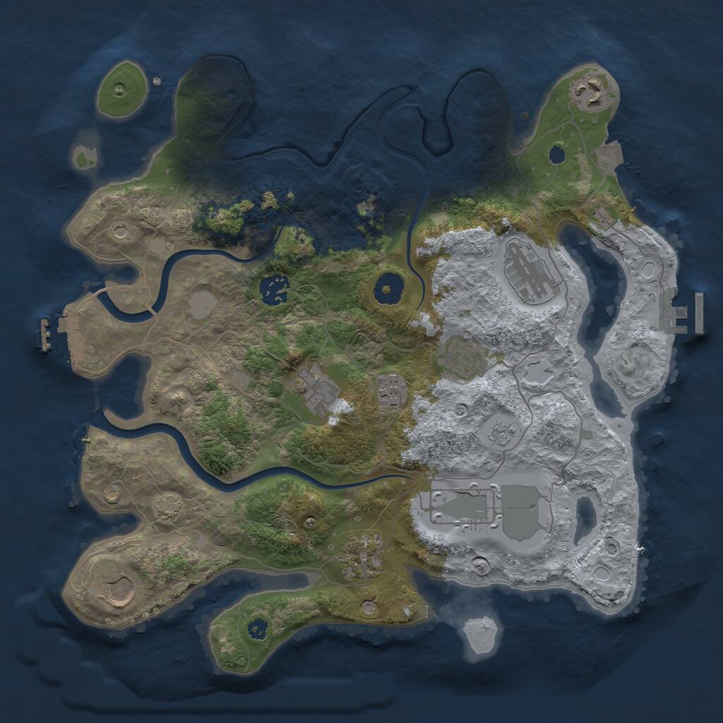 Rust Map: Procedural Map, Size: 3500, Seed: 479620764, 15 Monuments
