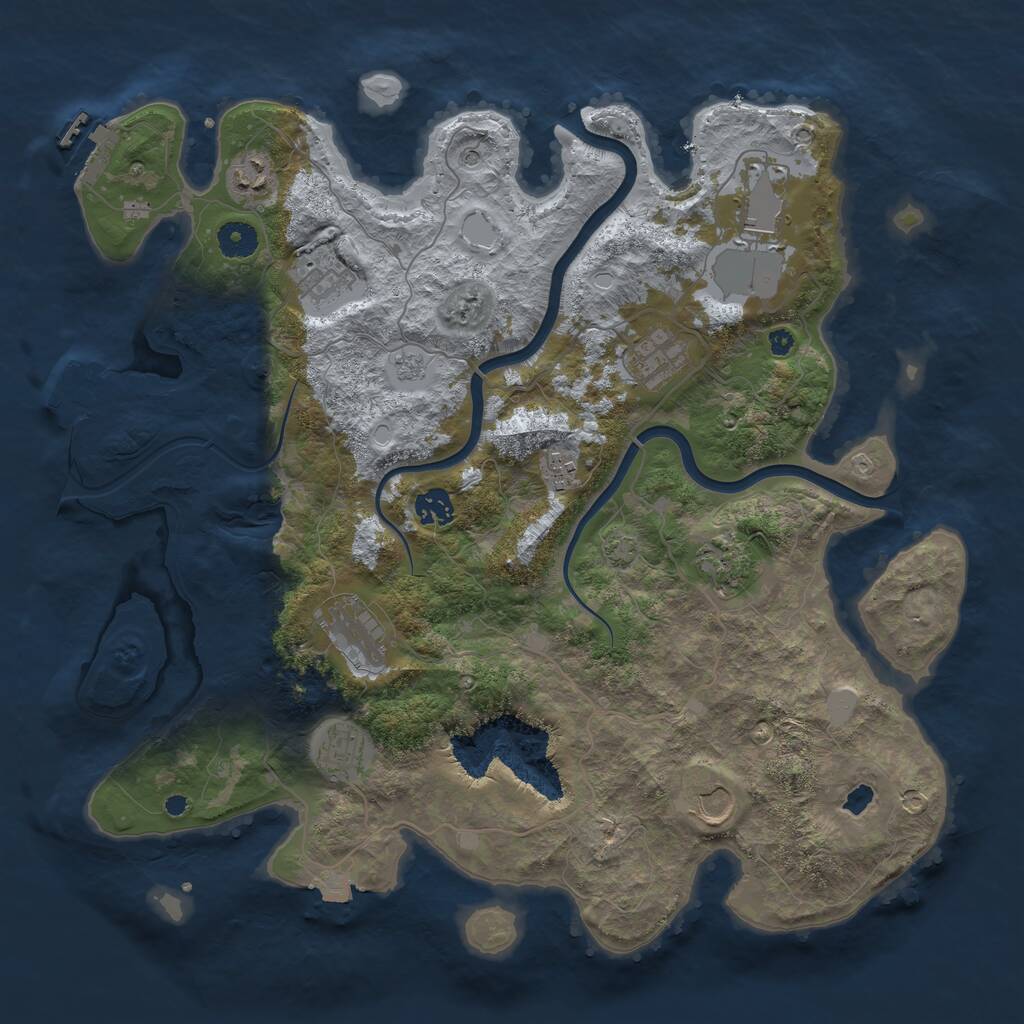 Rust Map: Procedural Map, Size: 4000, Seed: 5961, 16 Monuments