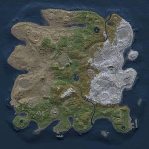 Thumbnail Rust Map: Procedural Map, Size: 3700, Seed: 572834195, 15 Monuments