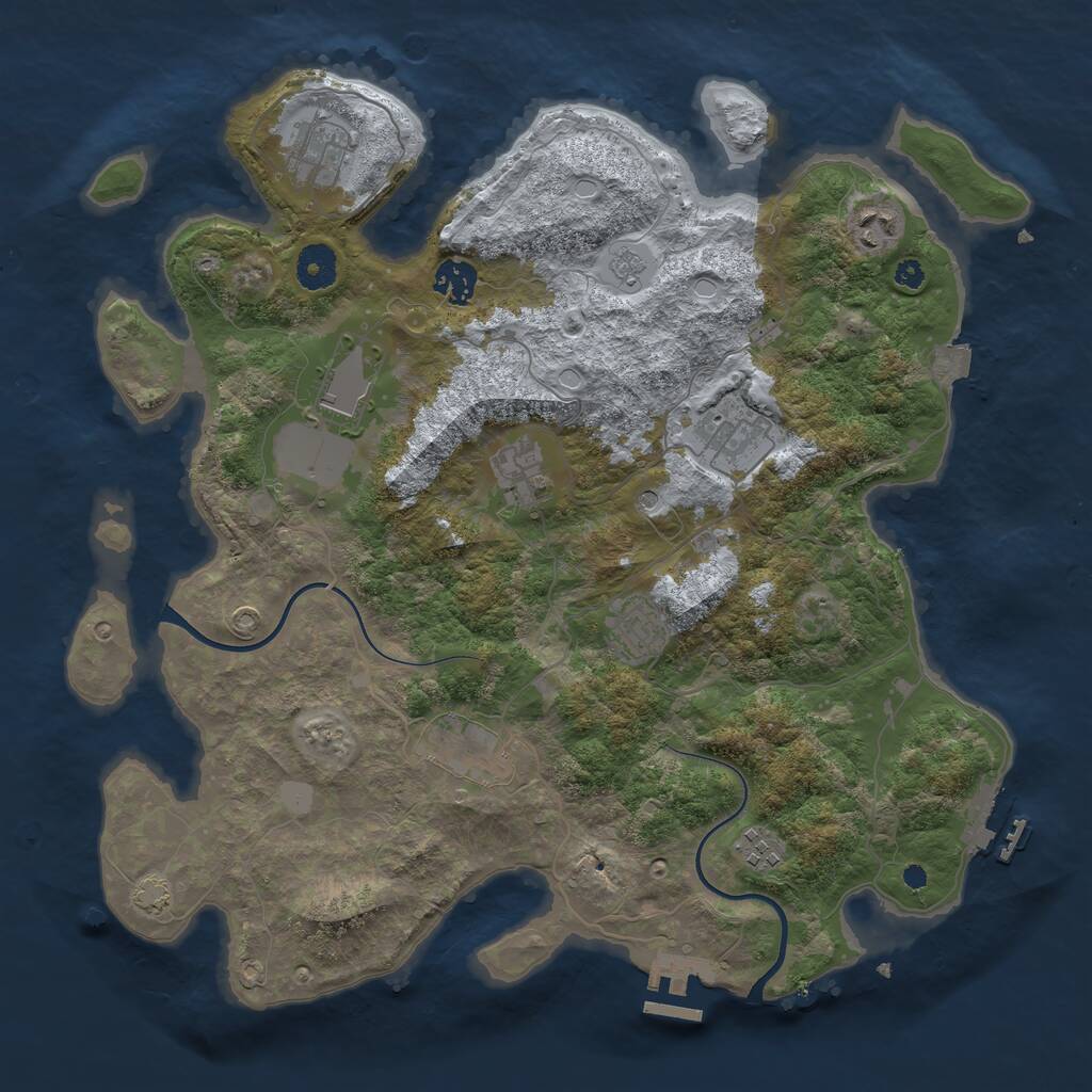 Rust Map: Procedural Map, Size: 3750, Seed: 1387963052, 15 Monuments