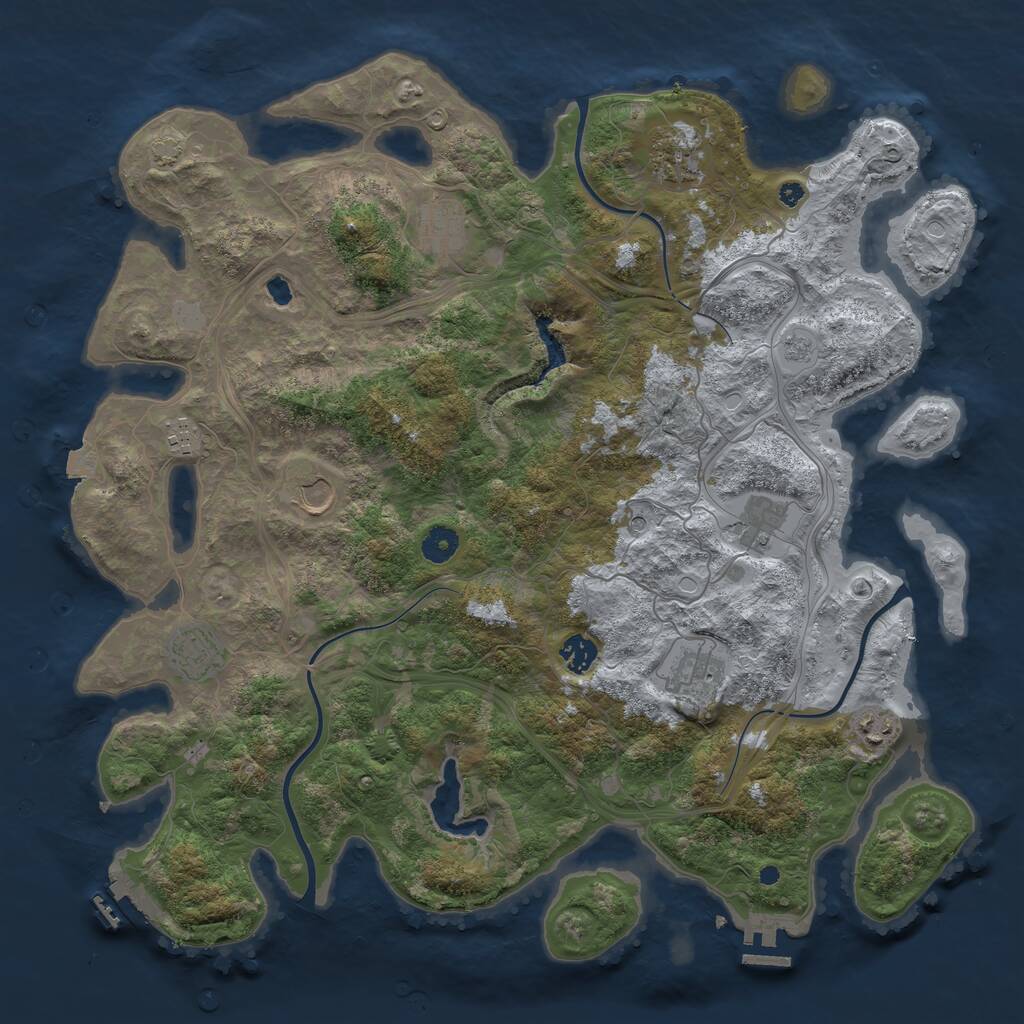 Rust Map: Procedural Map, Size: 4250, Seed: 360063066, 15 Monuments