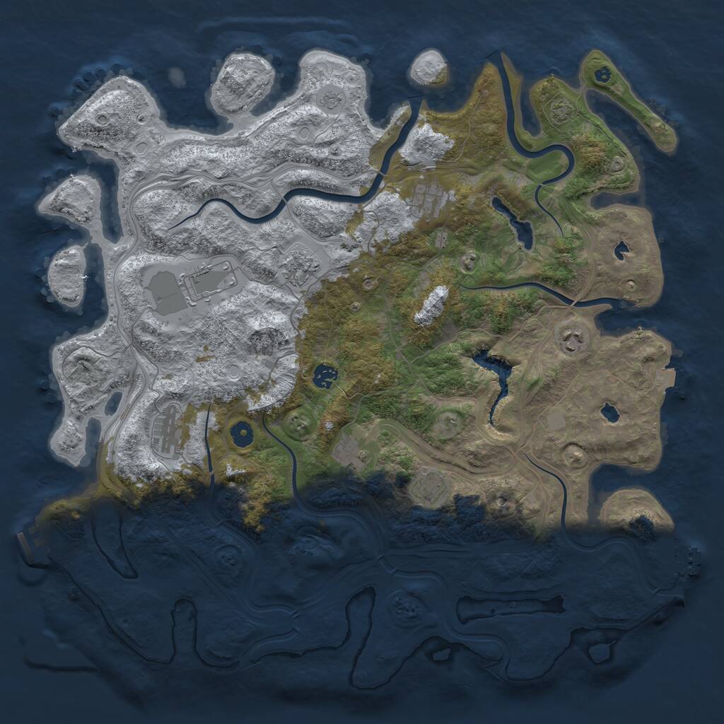 Rust Map: Procedural Map, Size: 4500, Seed: 1266683059, 15 Monuments