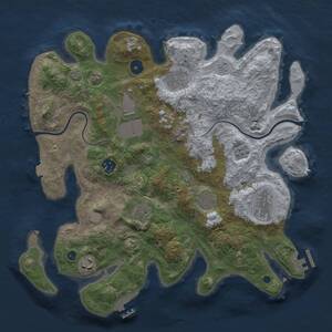 Thumbnail Rust Map: Procedural Map, Size: 3600, Seed: 878760601, 14 Monuments