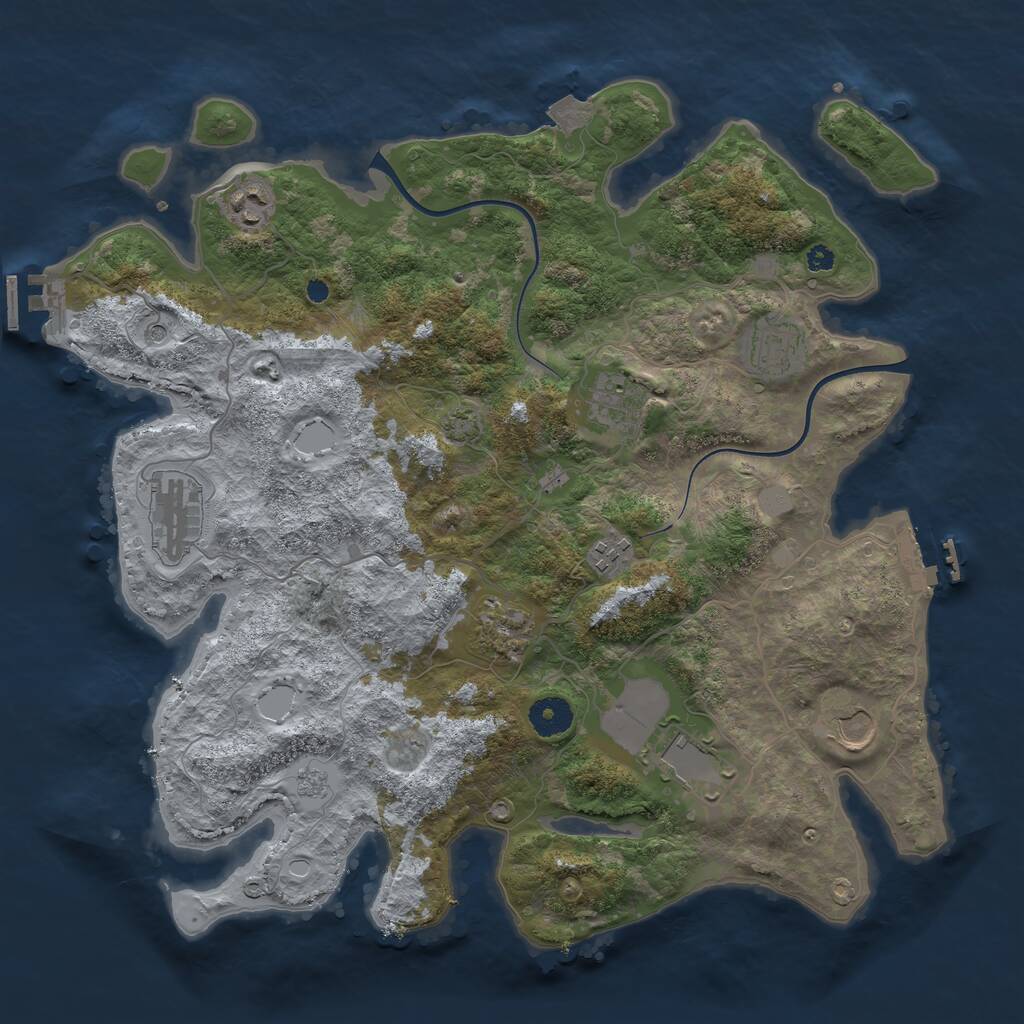 Rust Map: Procedural Map, Size: 3750, Seed: 1588275644, 14 Monuments