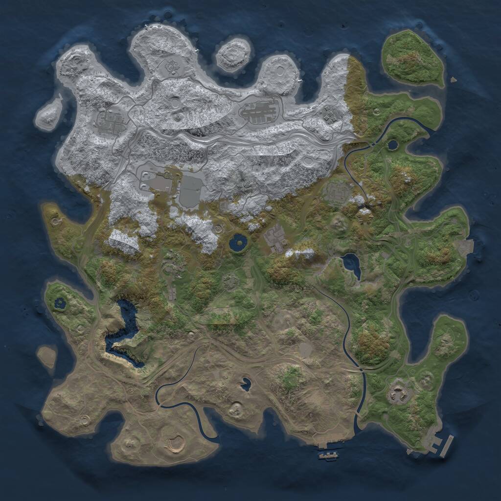Rust Map: Procedural Map, Size: 4250, Seed: 3857333, 15 Monuments