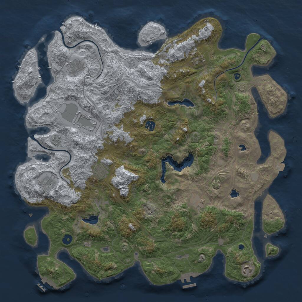 Rust Map: Procedural Map, Size: 4500, Seed: 3085598, 15 Monuments