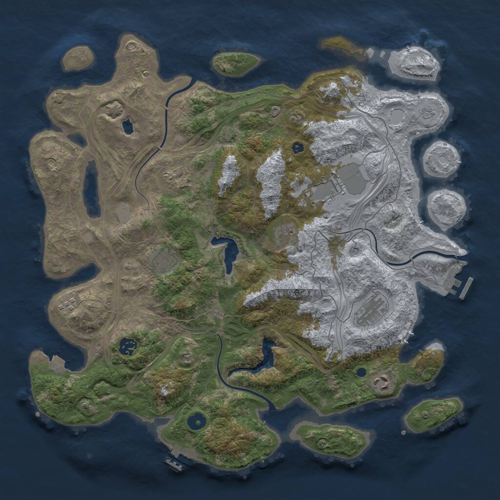 Rust Map: Procedural Map, Size: 4250, Seed: 228577438, 14 Monuments