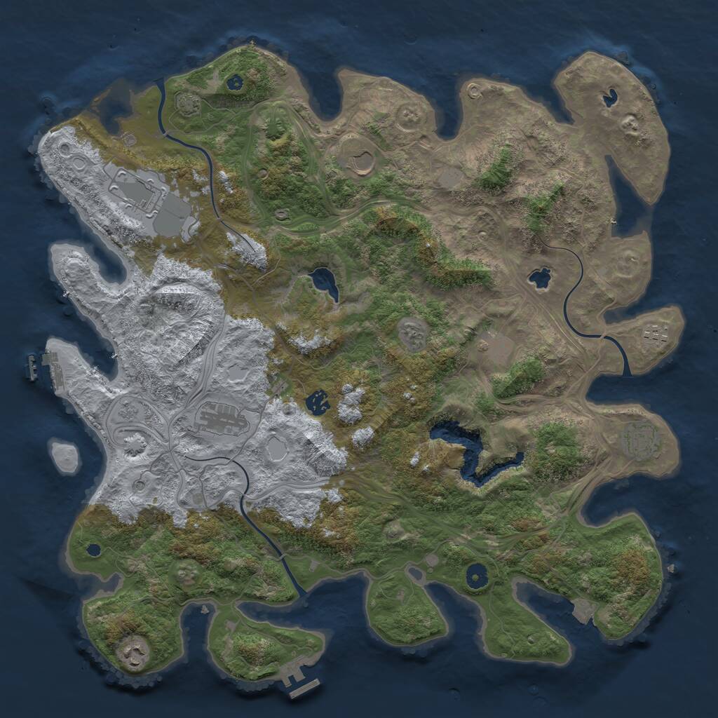 Rust Map: Procedural Map, Size: 4500, Seed: 218397454, 14 Monuments