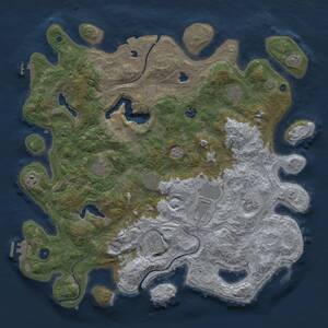 Thumbnail Rust Map: Procedural Map, Size: 4500, Seed: 1256885951, 15 Monuments